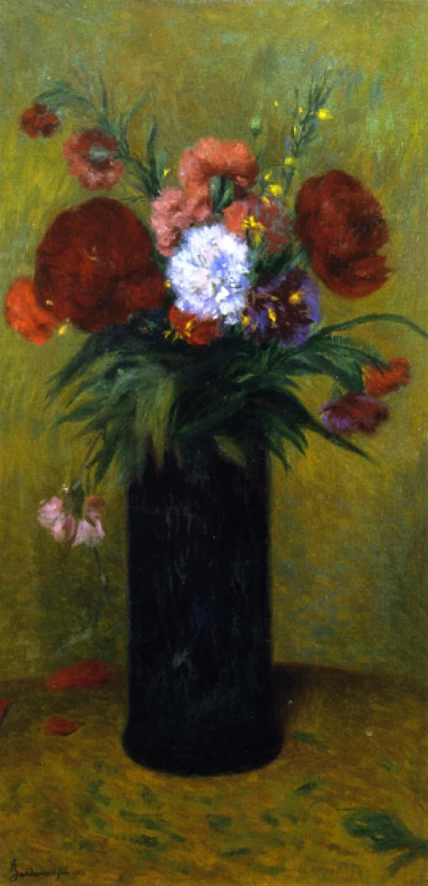 Fiori in un vaso blu